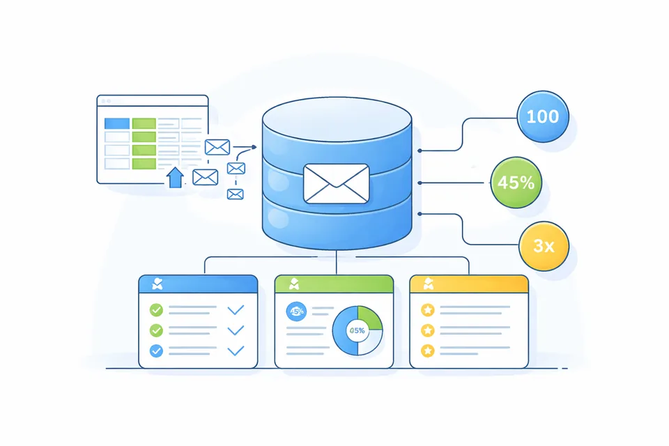 Import a struktura databáze emailů: pole, seznamy, segmentace