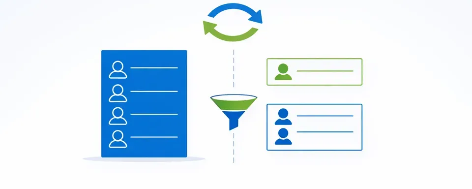 Synchronizace a rozdělení seznamu