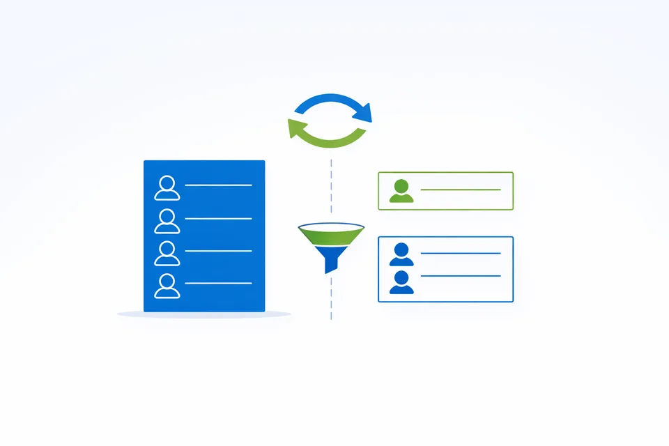 Synchronizace a rozdělení seznamu